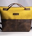 Office bag for over-the-shoulder wear, leather & felt