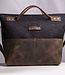 Office bag for over-the-shoulder wear, leather & felt