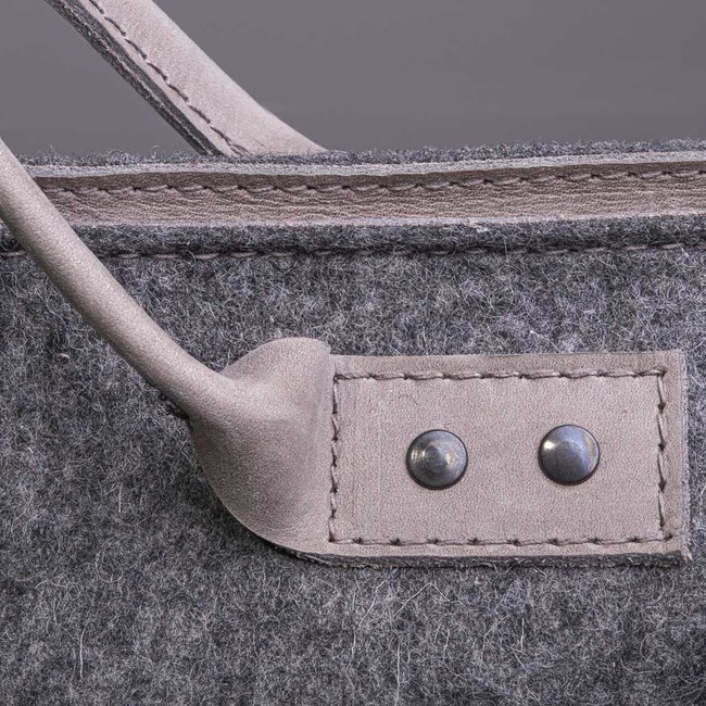 Office bag for over-the-shoulder wear, leather & felt