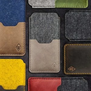 combined: felt & leather iPhone sleeve