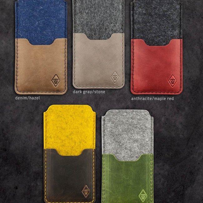 kombiniert: Filz & Leder iPhone Hülle