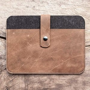FACHWERK case for MacBook Pro 14, Air 13 brown leather & felt