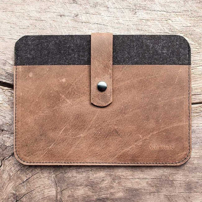 FACHWERK case for MacBook Pro 14, Air 13, Neo leather & felt