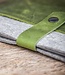 green sleeve for MacBook Pro, Air 13" 14" from leather & felt