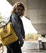 Leather backpack for women in yellow, black, or brown