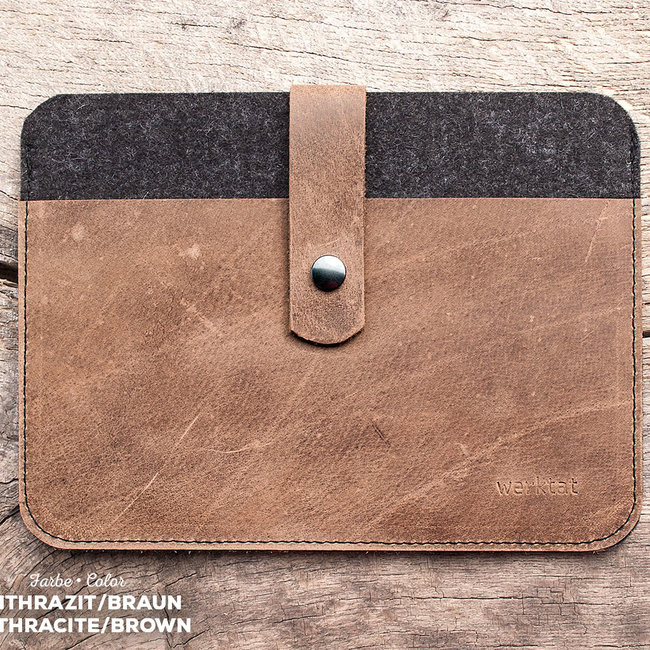 flache iPad Tasche Filz mit Lederfach