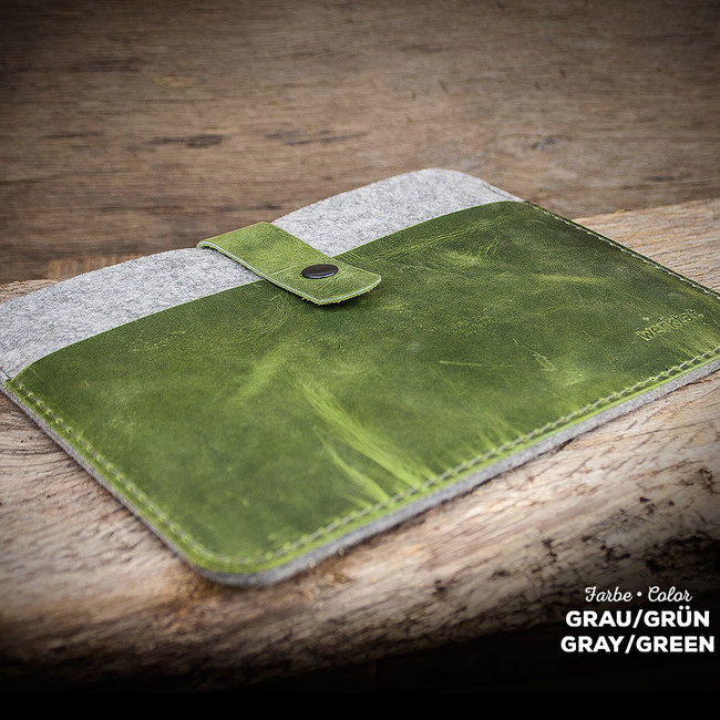 flache iPad Tasche Filz mit Lederfach