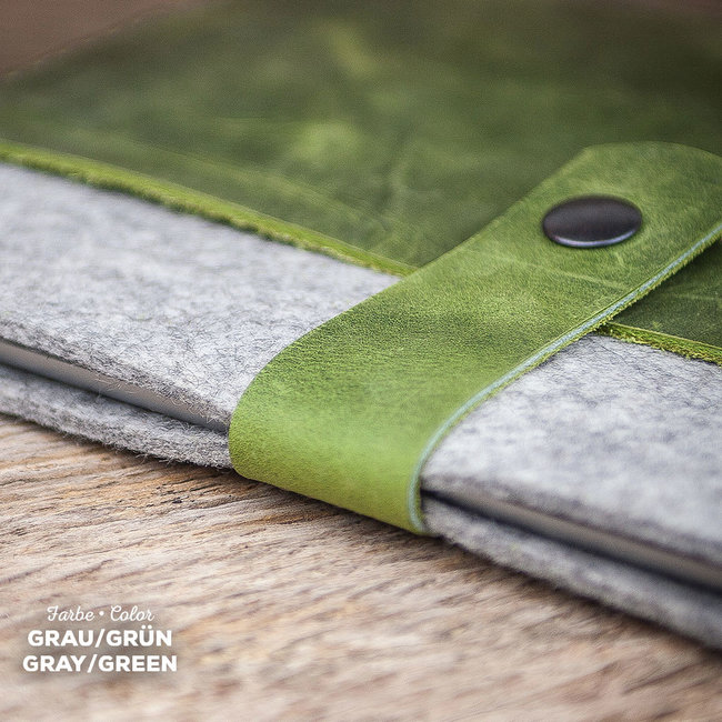 flache iPad Tasche Filz mit Lederfach