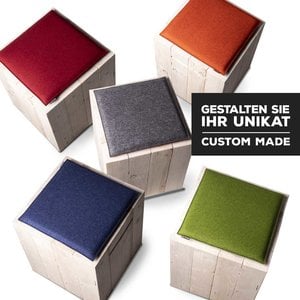 Felt seat cushion square padded angular – rounded, custom made chair cushions