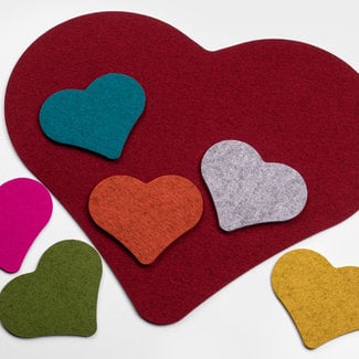 heart coaster or placemat felt