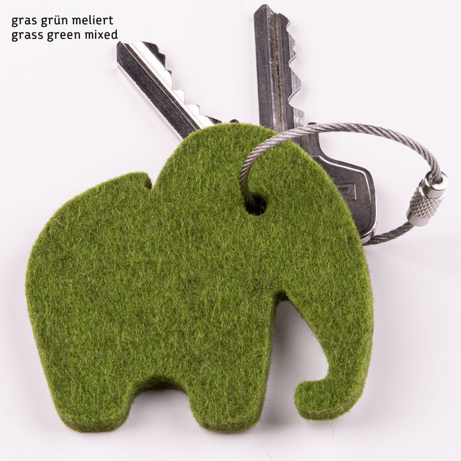Elephant keychain of felt