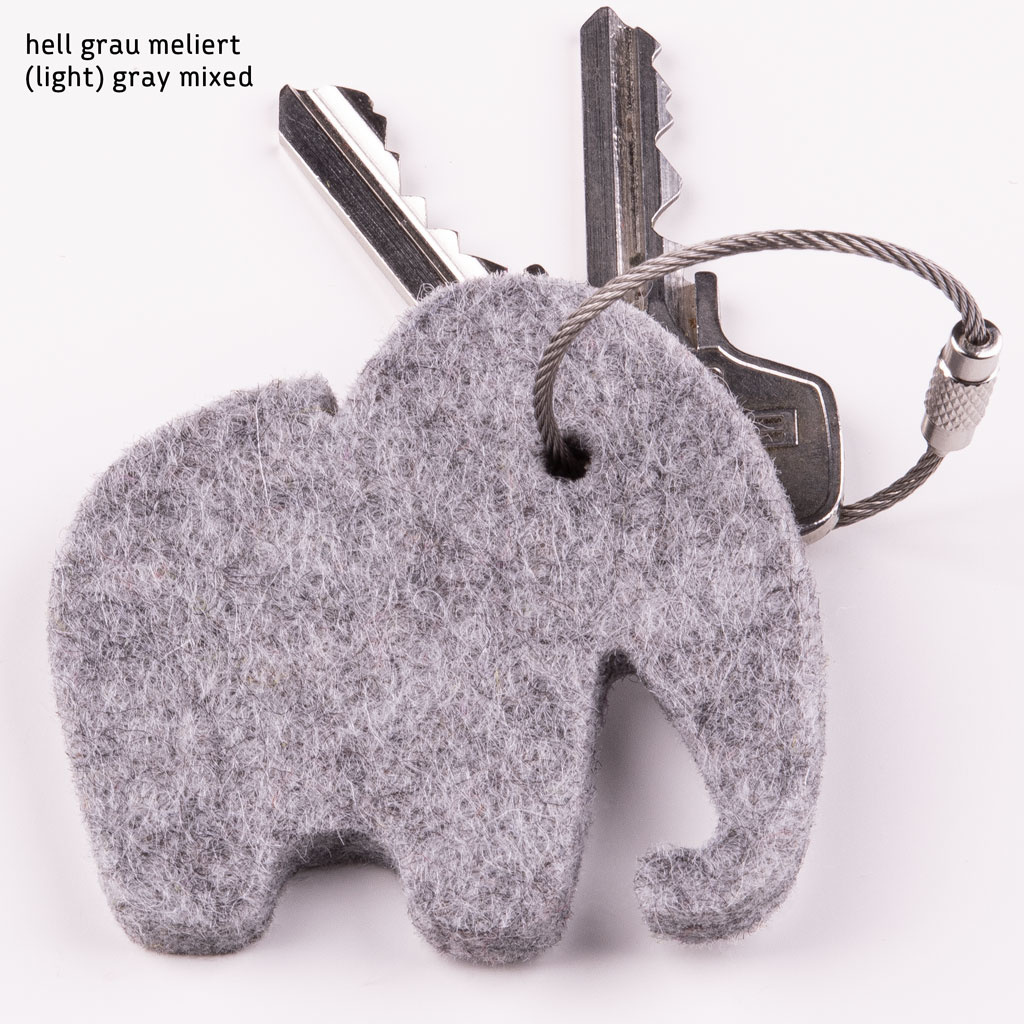 Elefant Schlüsselanhänger aus Filz werktat 