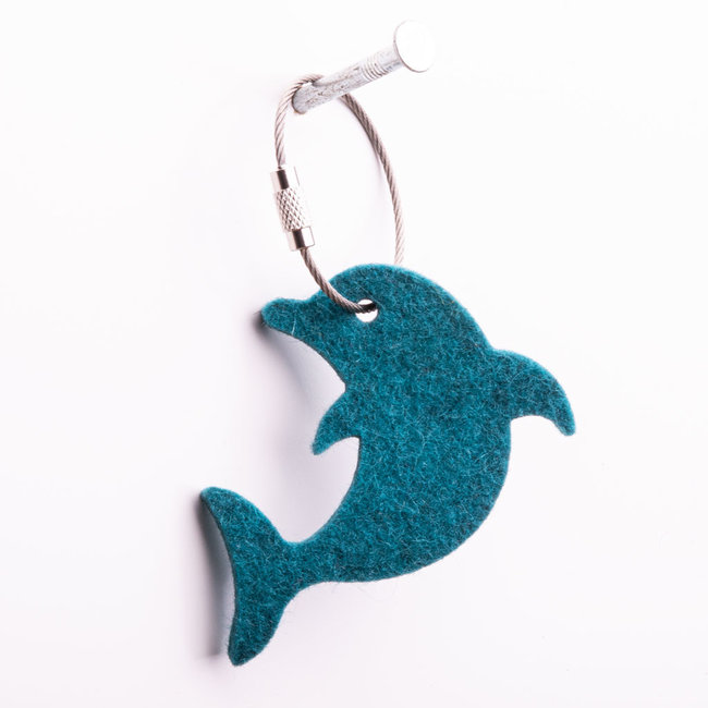 dolphin keychain of felt