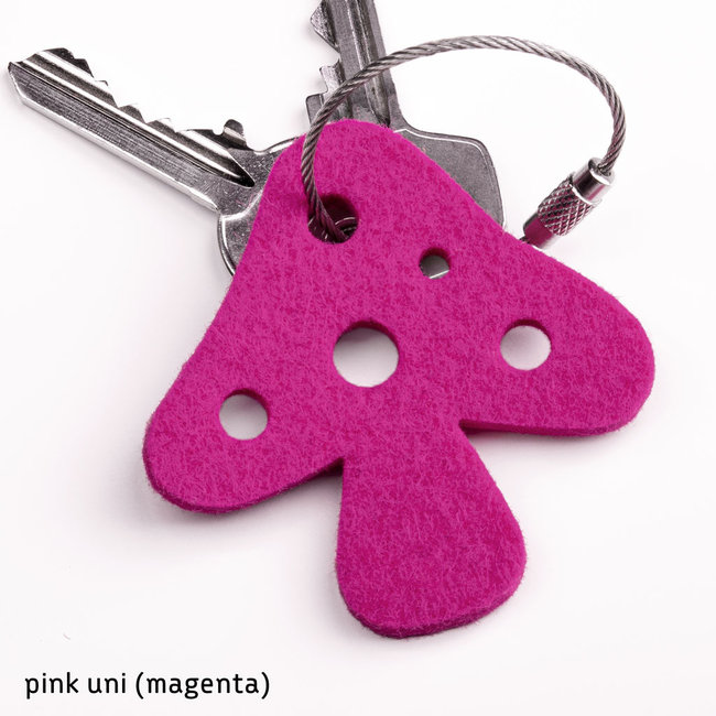Lucky mushroom keychain made of felt
