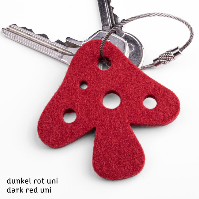 Lucky mushroom keychain made of felt