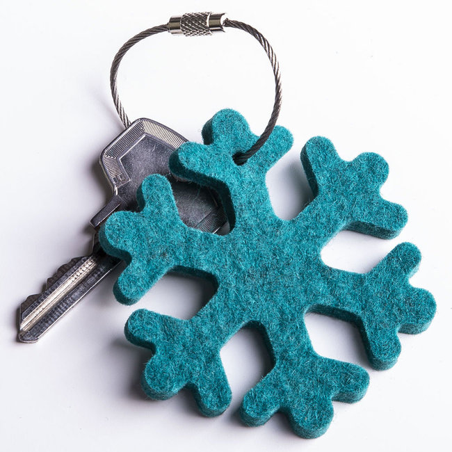 snowflake, ice crystal keychain