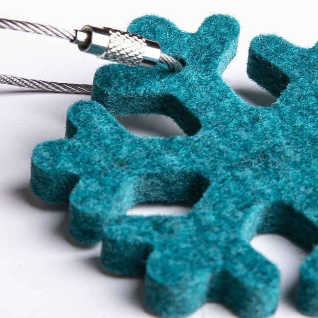 snowflake, ice crystal keychain