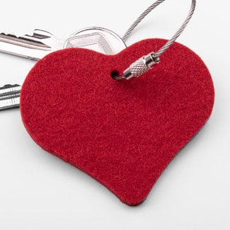 keyring heart keychain felt