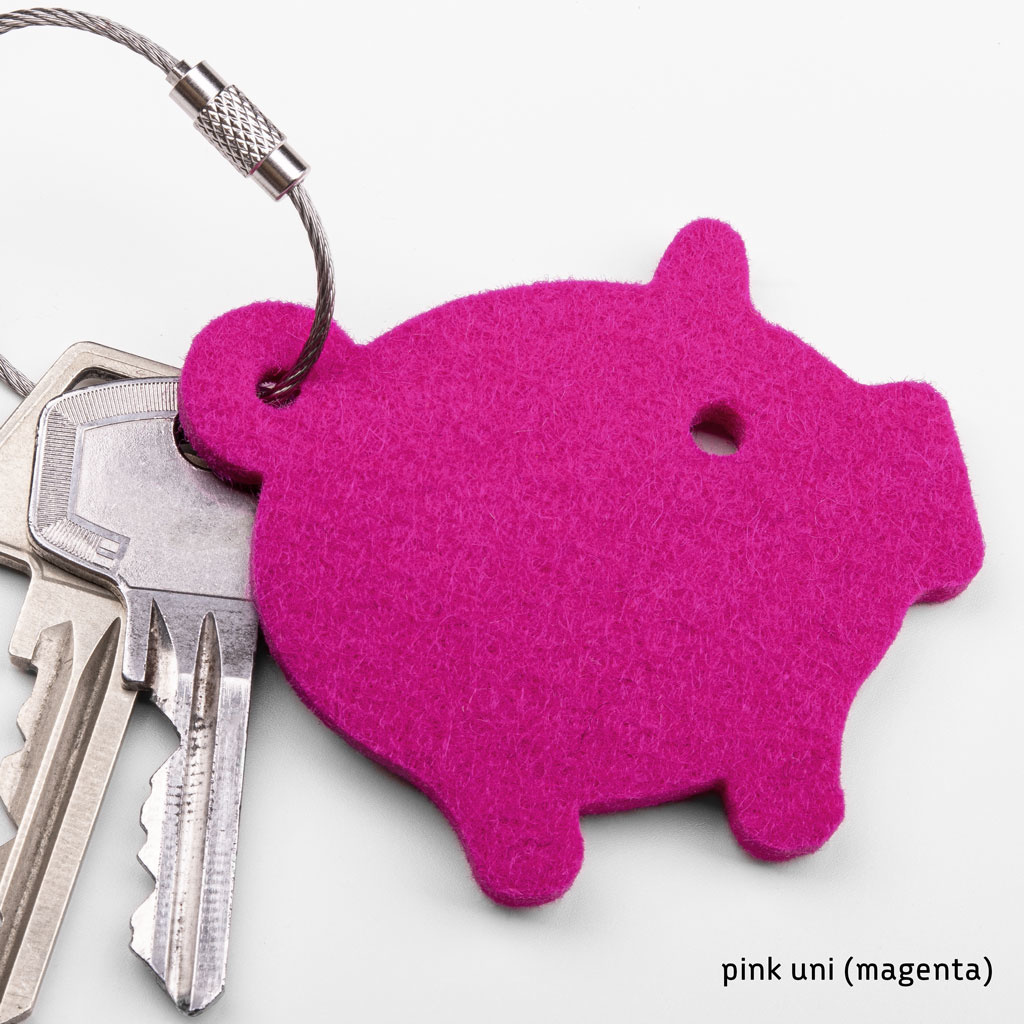 Schlüsselanhänger  rosa gehäkeltes Schwein