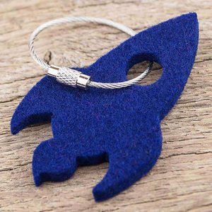 rocket keychain made of felt