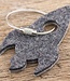 Rocket keychain made of felt