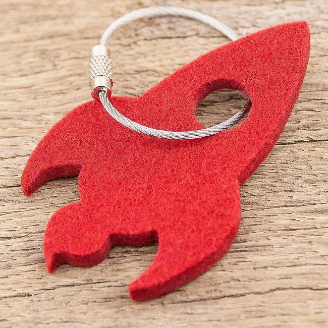 rocket keychain felt