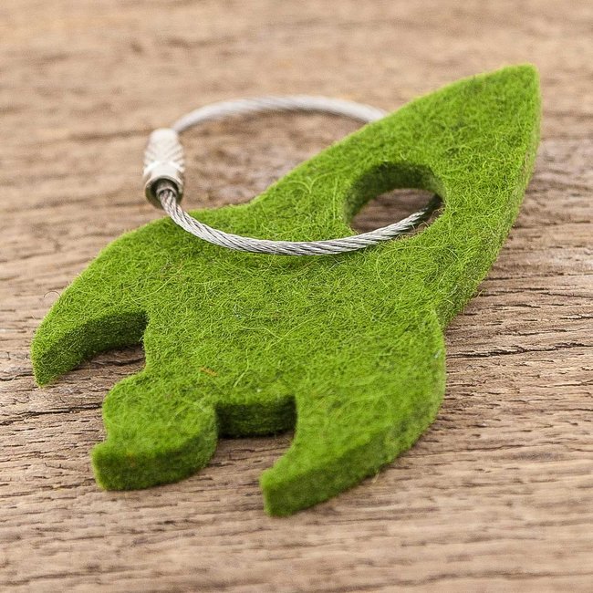 Rocket keychain made of felt