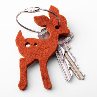 Bambi deer felt key chain