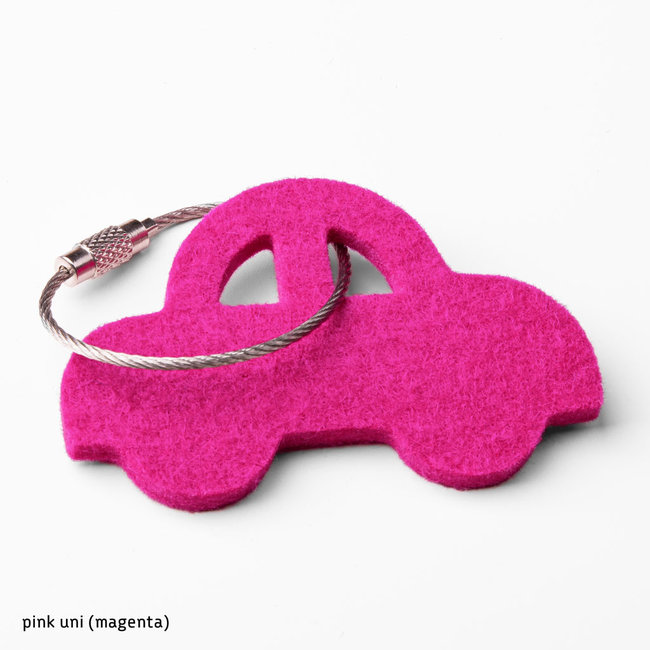 Schlüsselanhänger aus Filz; Farbe pink; handgemacht Kleeblatt Glücksbringer 