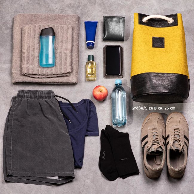 Seesack aus Leder & Filz