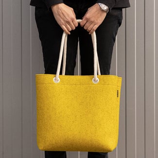 Wool felt bag with cotton rope handles, shopping bag