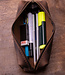 leather pencil case in brown, green, gray or red