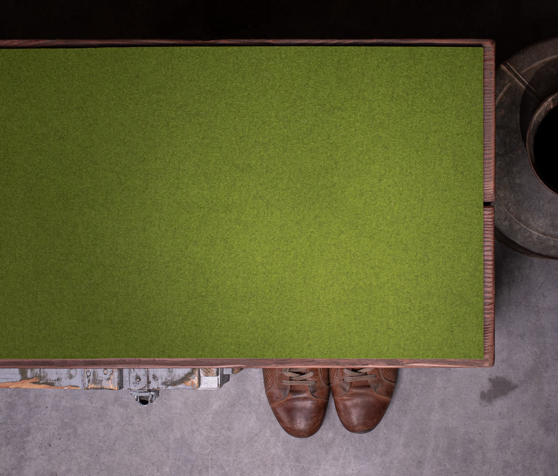 Felt bench pad, mat made to measure, cuttings 5 mm, virgin wool werktat