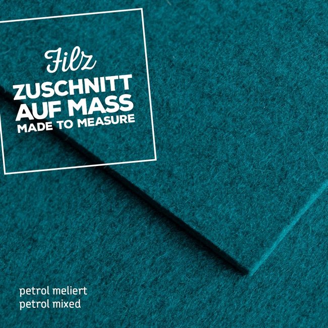 rechteckig/quadratisch Zuschnitt Filz auf Maß, 5mm Wollfilz uni/meliert