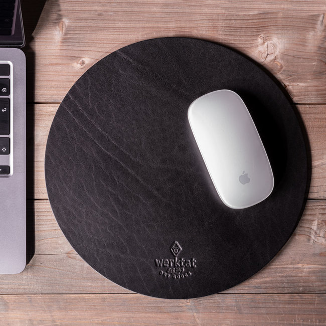 Round leather mouse pad