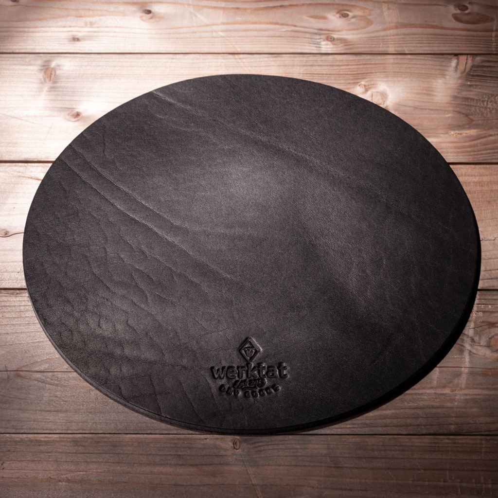 Round genuine leather mouse pad werktat