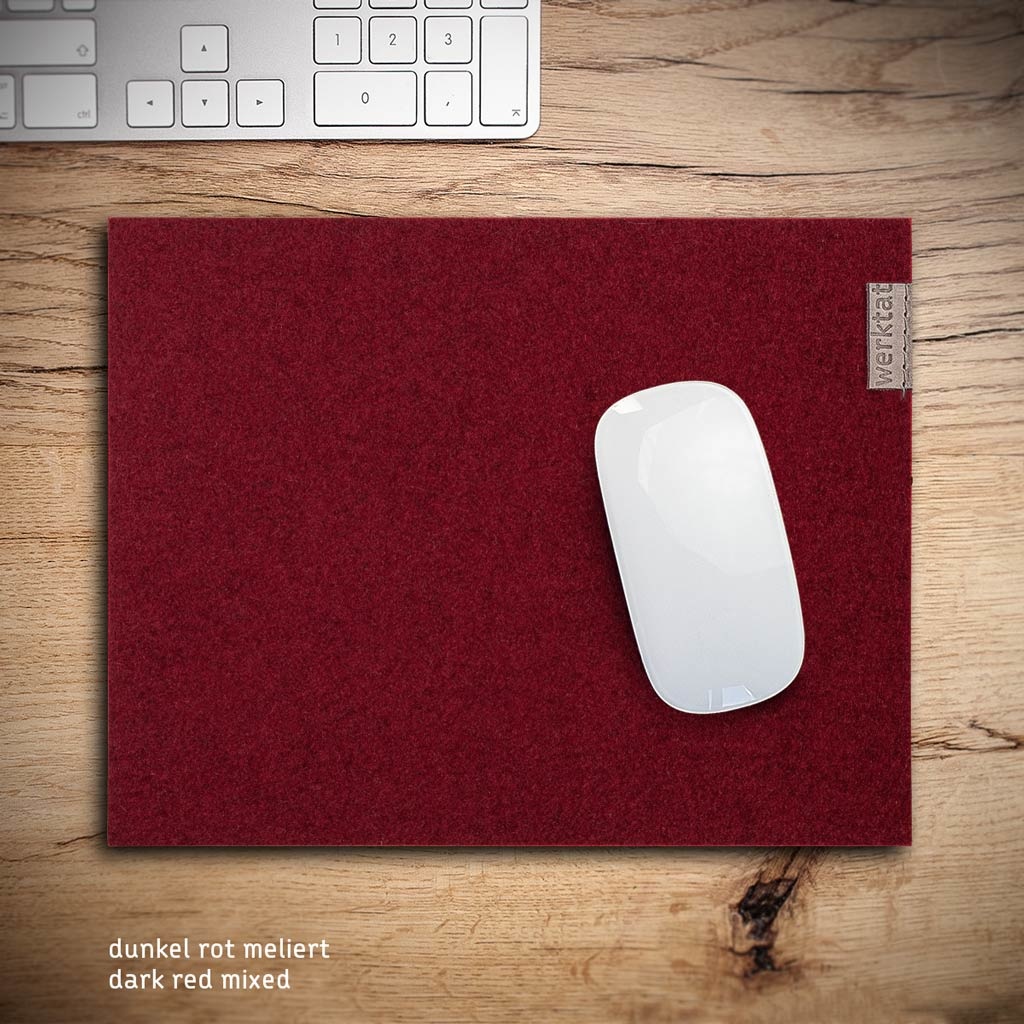 rechteckiges Filz Mousepad, komfortable Größe, viele Farben werktat