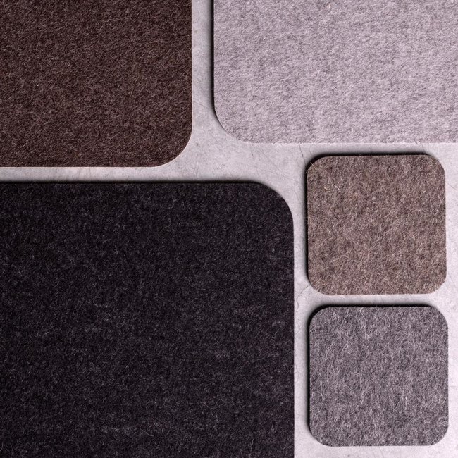 Table mat felt rounded square
