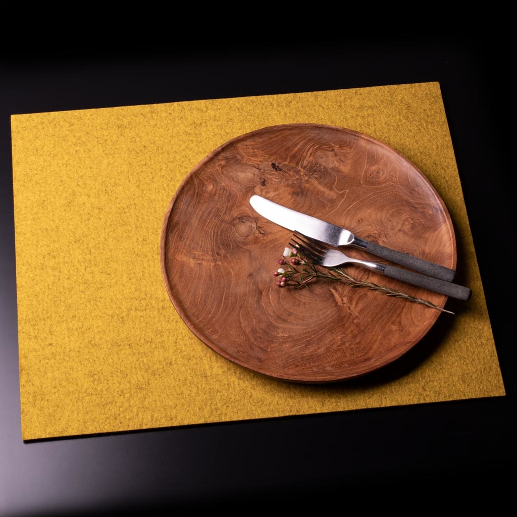 angular felt placemat, 5 mm wool werktat
