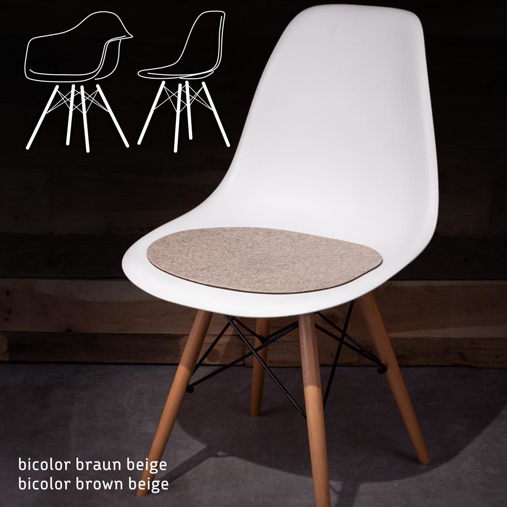 Zweifarbige Sitzauflage aus Filz für Eames Chair, Armchair werktat