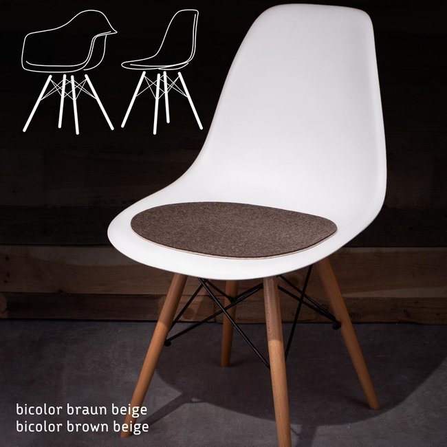 Seat pad, two-tone felt for für Eames Plastic Side Chair