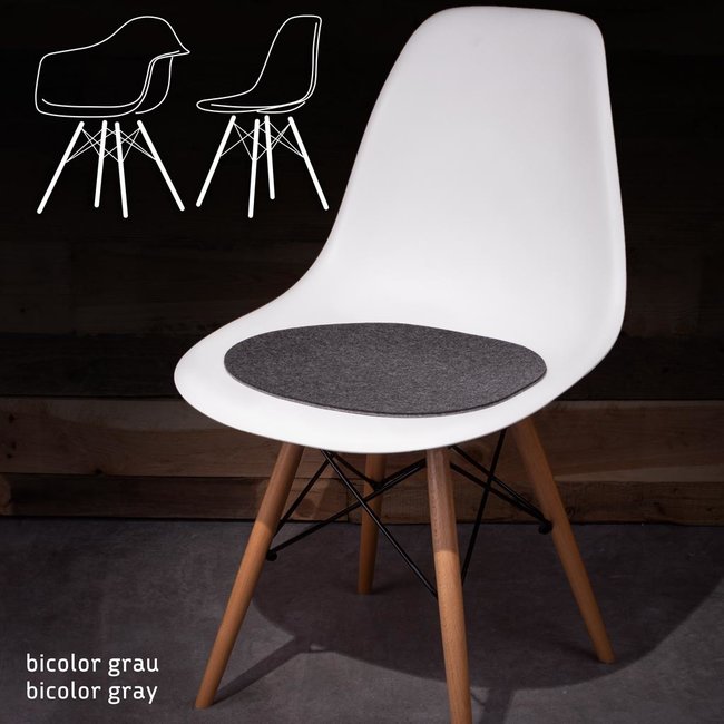 Seat pad, two-tone felt for für Eames Plastic Side Chair