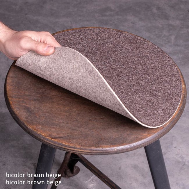 felt seat mat round – two-tone