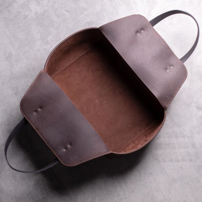 Firewood stretcher, leather basket for chimney wood