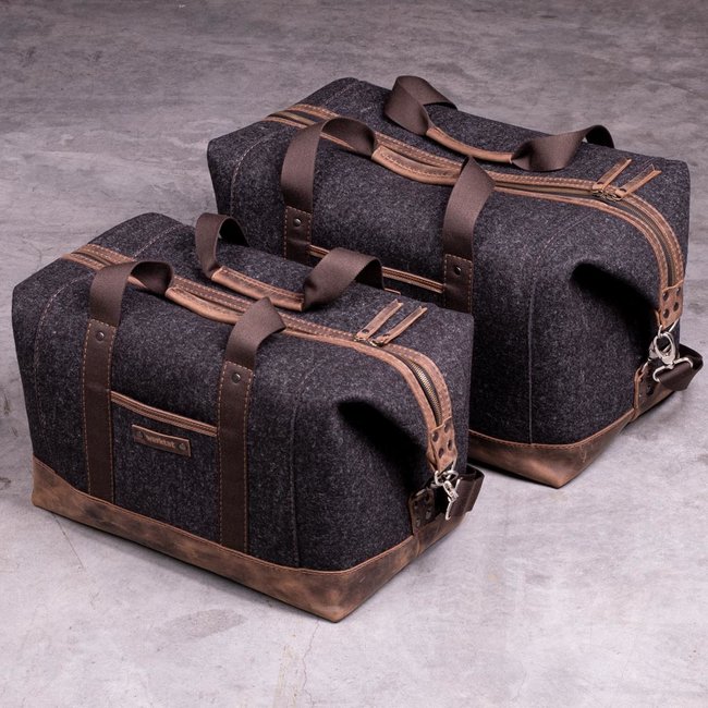 WEEKENDER – Travel Bag in Wool Felt and Cowhide Leather