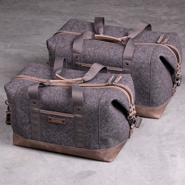 WEEKENDER – Travel Bag in Wool Felt and Cowhide Leather