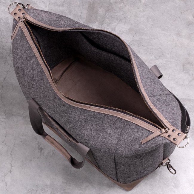 WEEKENDER – Reisetasche aus Wollfilz und Rindleder