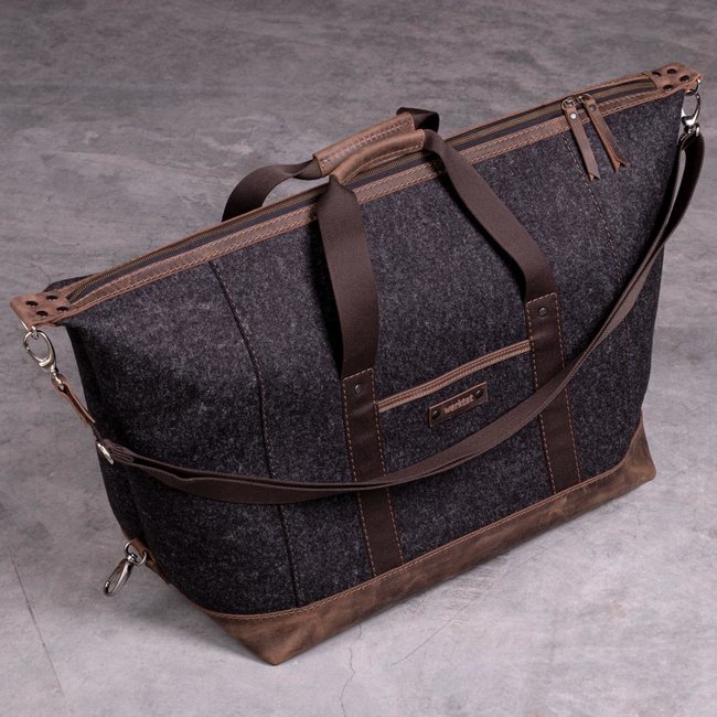 WEEKENDER – Travel Bag in Wool Felt and Cowhide Leather