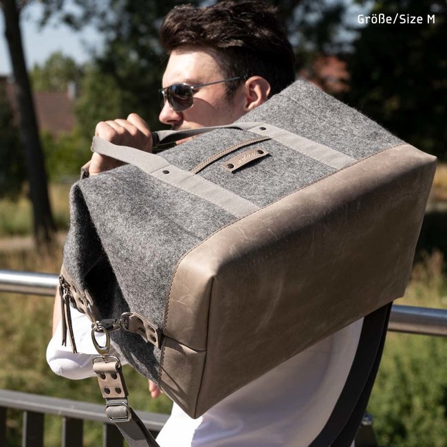 WEEKENDER – Reisetasche aus Wollfilz und Rindleder