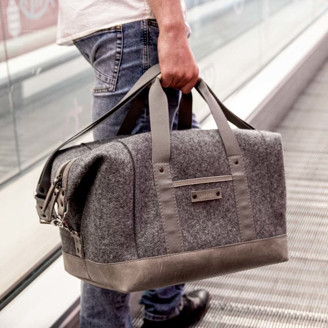WEEKENDER – Reisetasche aus Wollfilz und Rindleder